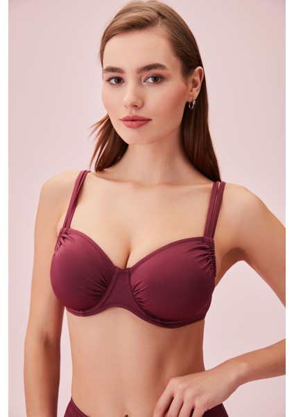 Balenli Körüklü Bikini Üst
