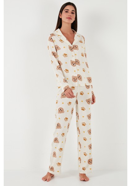 Reguar Fit Yumuşak Dokulu Pijama Takımı Bayan Pijama Takımı 611PT288Y modelleri