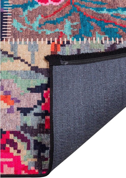 Patchwork Desen Dokuma Pamuk Taban Dijital Dekoratif Halı