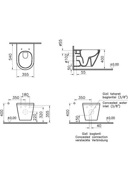 Vitra Integra Rim-Ex Asma Klozet + Kapak fiyatları