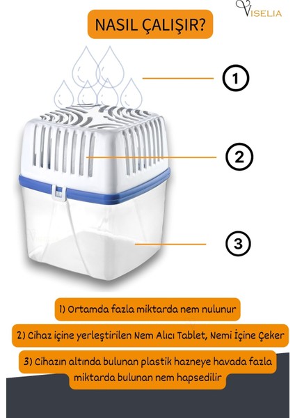 Nem Alıcı Rutubet Giderici Önleyici 2 Adet 450 gr + 6 Adet Yedek