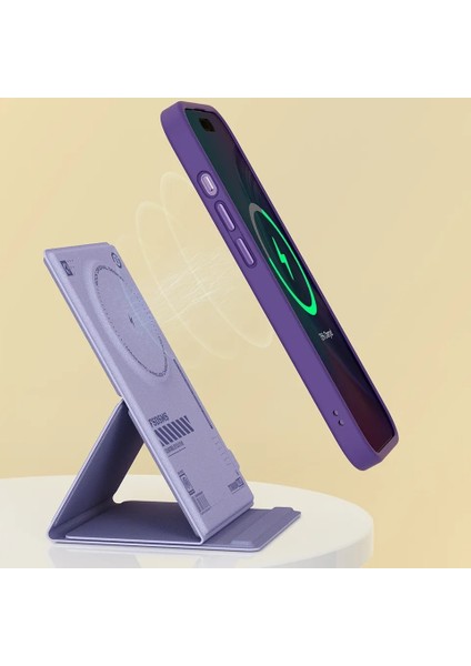W50 Magsafe Standlı Kablosuz Şarj Cihazı - Mor