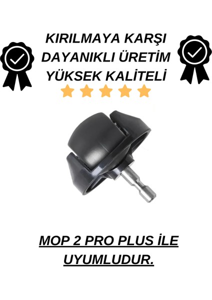 Xiaomi Mop 2 Pro+3D (DİKKAT:KAMERALI-PLUS GLOBAL) Uyumlu Yedek Siyah Tekerlek