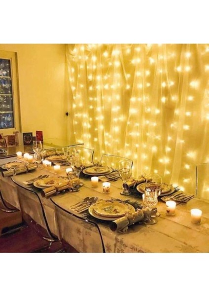 Kumandalı 8 Ayrı Moda Sahip 3MX3M 300 cm x 300 cm Perde LED
