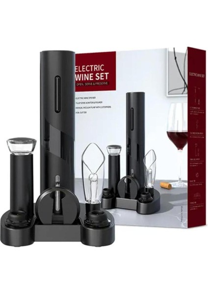 Vosco Vns-01 Wine Opener Otomatik Tirbuşon Şarap Açacağı, Elektrikli, Siyah