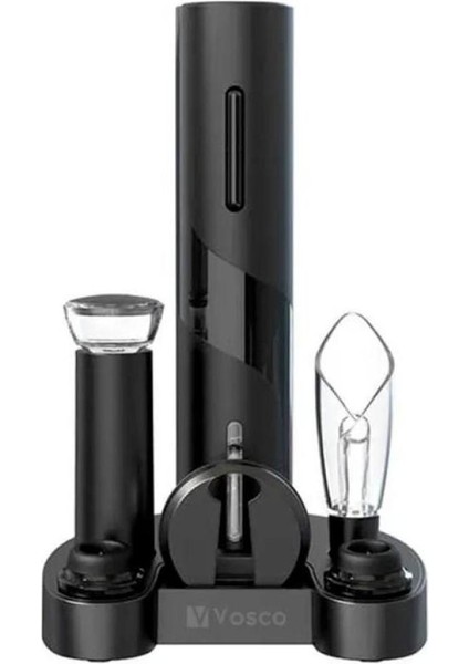 Vosco Vns-01 Wine Opener Otomatik Tirbuşon Şarap Açacağı, Elektrikli, Siyah