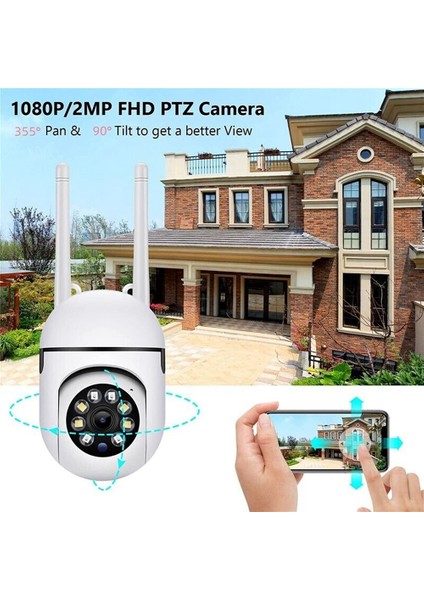 , Ev Güvenliği Için 2,4 Ghz Wifi Kameralar, 1080P Dome Gözetim Kameraları 360° Görünüm, 2 Yönlü Ses (Yurt Dışından) indirimleri