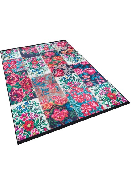 Patchwork Desen Dokuma Pamuk Taban Dijital Dekoratif Halı