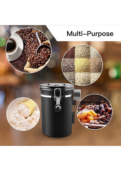 Gui Xulian Kahve Kavanoz Hava Geçirmez 500G Fasulye, 1.8l Fasulye Kabı, Kahve Tozu, Çay, Kakao Için Kaşık Depolama Kavanoz ile Vakumlu Kahve Kutusu (Yurt Dışından)