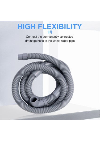 Gui Xulian Çamaşır Makinesi Hortumu Tahliye Hortumu Çamaşır Makinesi 2.5m Çamaşır Makineleri Için Tahliye Hortumu Uzatması Bulaşık Makineleri Kurutucular (Yurt Dışından) fırsatları