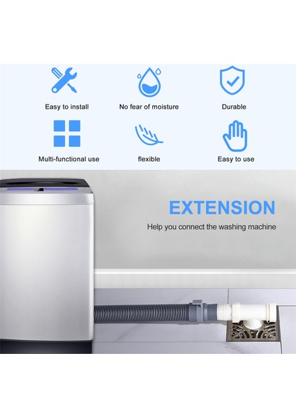 Gui Xulian Çamaşır Makinesi Hortumu Tahliye Hortumu Çamaşır Makinesi 2.5m Çamaşır Makineleri Için Tahliye Hortumu Uzatması Bulaşık Makineleri Kurutucular (Yurt Dışından) indirimleri