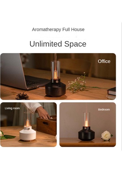 Simülasyon Mum Işığı Hava Nemlendirici 150 ml Difüzör Ev Aromaterapi Nemlendiriciler Yağ Difüzörleri Masa Atmosferi Lamba-B (Yurt Dışından)