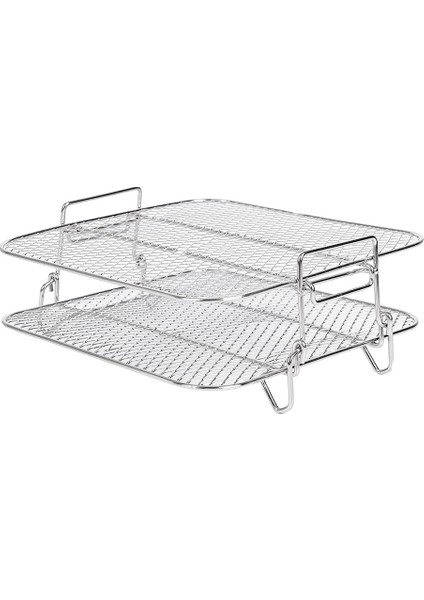 Gui Xulian 5.5l Hava Fritözü Için Hava Fritöz Rafı, 2 Katmanlı Hava Fritöz Izgarası/raf/kurutucu Rafı Kare, Hava Fritöz Aksesuarları (Yurt Dışından)