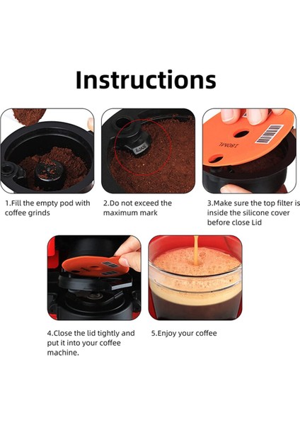 Gui Xulian Yeniden Kullanılabilir Kahve Kapsülü Bölmeleri Için Doldurulabilir Filtre Makinesi Pod Kahve Kapsülü Pod Yedek Parça 60ML (Yurt Dışından) fiyatları