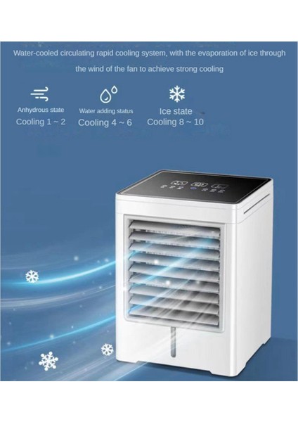 Gui Xulian Taşınabilir Klima Fanı Evaporatif Mini Hava Soğutucu, Ev Ofis Için USB Powered Dokunmatik Ekran Masaüstü Soğutma Fanı (Yurt Dışından) modelleri