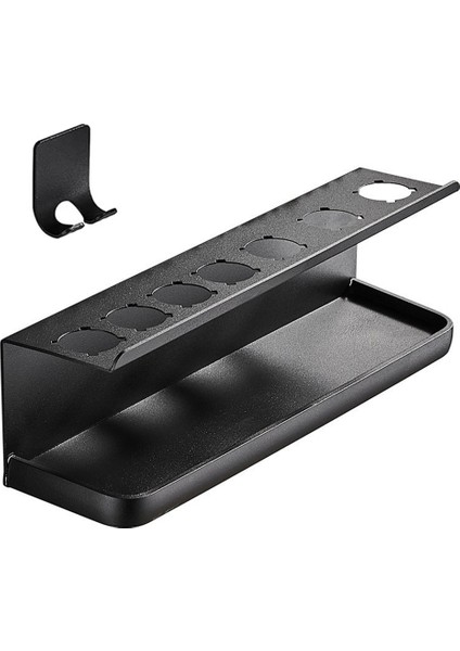 Gui Xulian Yeni Duvara Monte Kurutma Makinesi Saç Bigudi Depolama Rafı Banyo Rafı Için Uygun Saç Bakımı Aracı Depolama Siyah (Yurt Dışından)