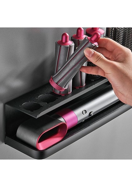 Gui Xulian Yeni Duvara Monte Kurutma Makinesi Saç Bigudi Depolama Rafı Banyo Rafı Için Uygun Saç Bakımı Aracı Depolama Siyah (Yurt Dışından) modelleri