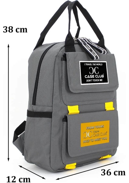 Unisex Etiket Desen Okul Sırt Çantası Case Club Old Design modelleri