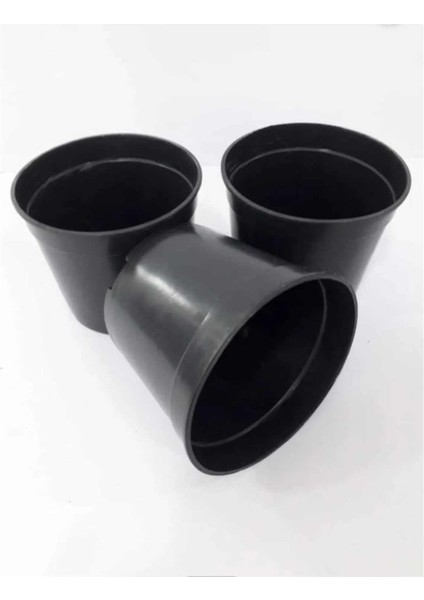 Katı Plastik Çiçek Saksısı 5 Adet (14'lük) Üretim Saksısı Siyah fiyatları