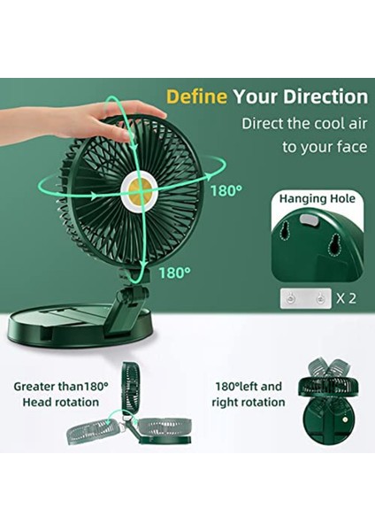 Şarj Edilebilir Pille Çalışan Masa Vantilatörleri, 3 Hız ve 3 Parlaklık, Yatak Odası, Ofis Için Hızlı Şarj Edilebilir Katlanabilir Duvar Vantilatörleri (Yurt Dışından) fiyatları