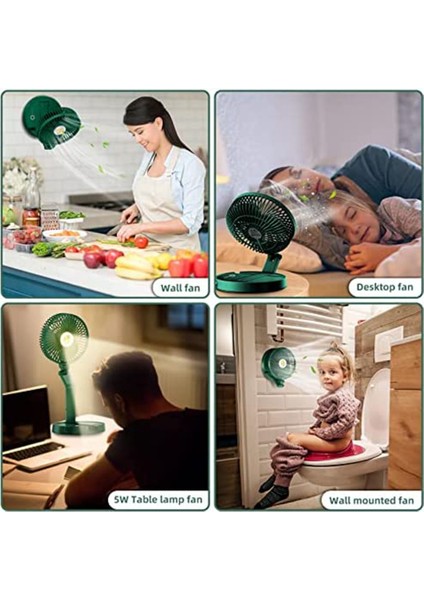 Şarj Edilebilir Pille Çalışan Masa Vantilatörleri, 3 Hız ve 3 Parlaklık, Yatak Odası, Ofis Için Hızlı Şarj Edilebilir Katlanabilir Duvar Vantilatörleri (Yurt Dışından) modelleri