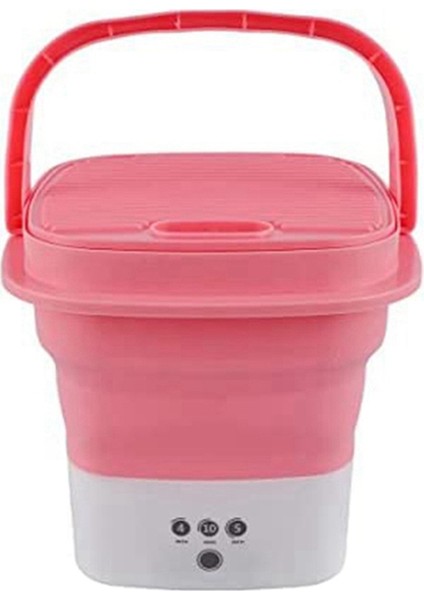 Gui Xulian Pembe Taşınabilir Seyahat Çamaşır Makinesi, Küçük Katlanabilir Drenaj Sepeti ile Mini Katlanır Çamaşır Makinesi Kombinasyonu Ingiltere Tak (Yurt Dışından)