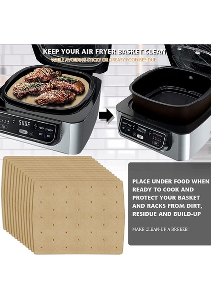 Gui Xulian 200 Adet Hava Fritöz Kağıt Hava Deliği Hava Fritöz Parşömen Kağıt Gömlekleri Ninja Foodi Izgara 5-In-1 AG301 4qt Hava Fritöz (Yurt Dışından)