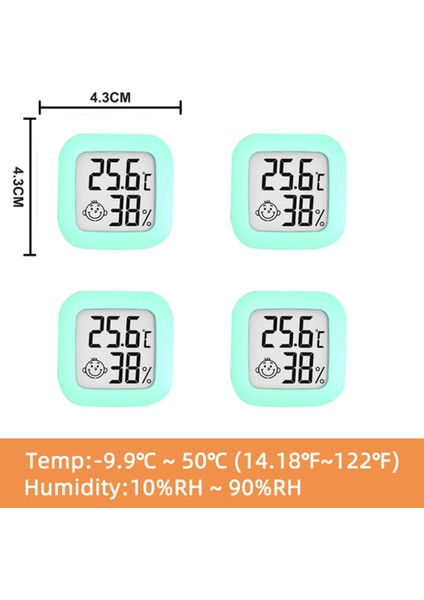 Gui Xulian 4 Adet Mini Dijital Termometre Higrometre Kapalı Oda Nem Ölçer Ölçer LCD Ekran Sıcaklık Sensörü Ölçer-Yeşil (Yurt Dışından) indirimleri