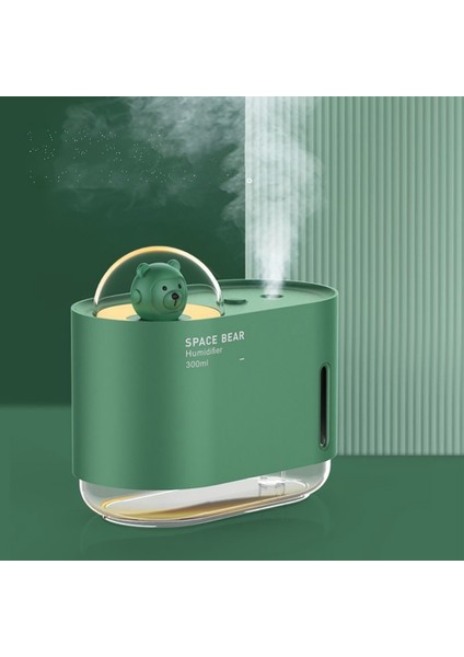 300ML Nemlendirici Difüzör USB Mini Difüzör LED Gece Lambası ile Yatak Odası Ev Masaüstü Ofis Için Hava Nemlendirici -Yeşil (Yurt Dışından)
