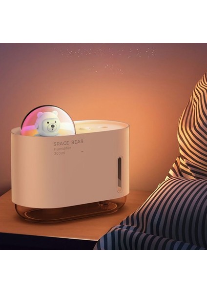 300ML Nemlendirici Difüzör USB Mini Difüzör LED Gece Lambası ile Yatak Odası Ev Masaüstü Ofis Için Hava Nemlendirici -Yeşil (Yurt Dışından)