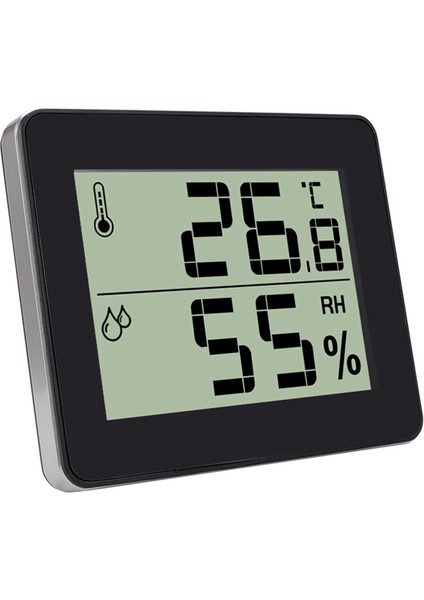 Gui Xulian Dijital Termometre Higrometre, Iç Mekan Nem Ölçer, Ev Sıcaklık Termometreleri Sensör Ölçer, Bebek Odası Siyah (Yurt Dışından)