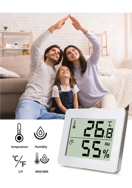 Gui Xulian Dijital Termometre Higrometre, Iç Mekan Nem Ölçer, Ev Sıcaklık Termometreleri Sensör Ölçer, Bebek Odası Siyah (Yurt Dışından) fiyatları
