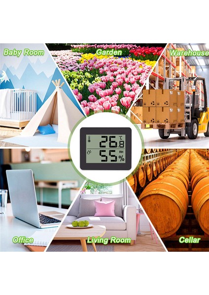 Gui Xulian Dijital Termometre Higrometre, Iç Mekan Nem Ölçer, Ev Sıcaklık Termometreleri Sensör Ölçer, Bebek Odası Siyah (Yurt Dışından) indirimleri