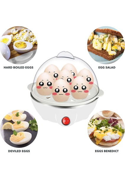 [gui Xulian] 2x Elektrikli Haşlanmış Yumurta Pişirici Kazan Makinesi Hızlı Isıtma Paslanmaz Çelik Vapur Tava Pişirme Aracı, Beyaz Ab Tak (Yurt Dışından)