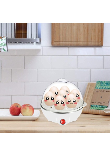 [gui Xulian] 2x Elektrikli Haşlanmış Yumurta Pişirici Kazan Makinesi Hızlı Isıtma Paslanmaz Çelik Vapur Tava Pişirme Aracı, Beyaz Ab Tak (Yurt Dışından) indirimleri