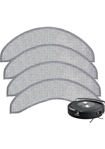 Combo J7 + Robot Vakum Mikrofiber Yıkanabilir Yeniden Kullanılabilir Paspas Bezi Için 4 Adet Yedek Paspas Pedleri (Yurt Dışından)