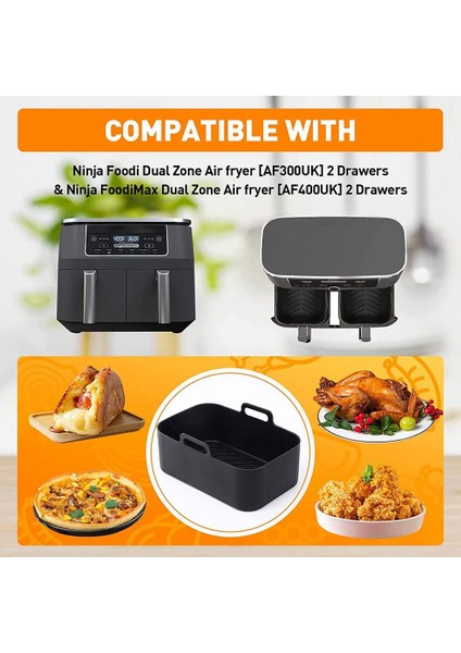 Ninja Çift Hava Fritöz Için Hava Fritöz Aksesuarları, 3.7qt-4.2qt Için Barbekü Şişleri Tost Ekmeği Rafı ile Vapur Rafı (Yurt Dışından) fırsatları