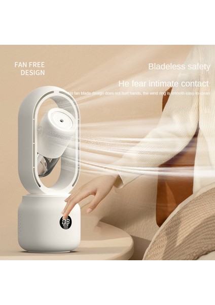 Taşınabilir Bladeless Fan LED Ekran Masaüstü Nemlendirme Hava Soğutucu Fan Sprey Soğutma Ofis Için Sessiz Fan (Yurt Dışından)