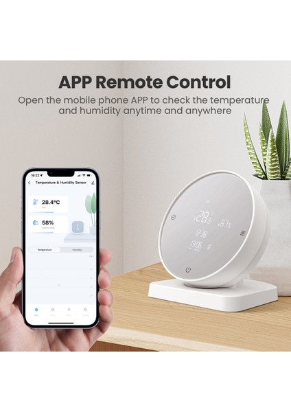 Gui Xulian Wifi Sıcaklık ve Nem Sensörü, LCD Ekran App / Ses Kontrolü ile Tuya Akıllı Higrometre Termometresi (Yurt Dışından)