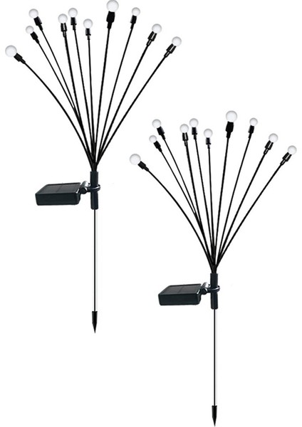 Gui Xulian 2pcs 10 Kafa Güneş Enerjili Ateşböceği Işıkları, 10 LED Dış Mekan Su Geçirmez Güneş Sallanan Bahçe Işıkları (Yurt Dışından)