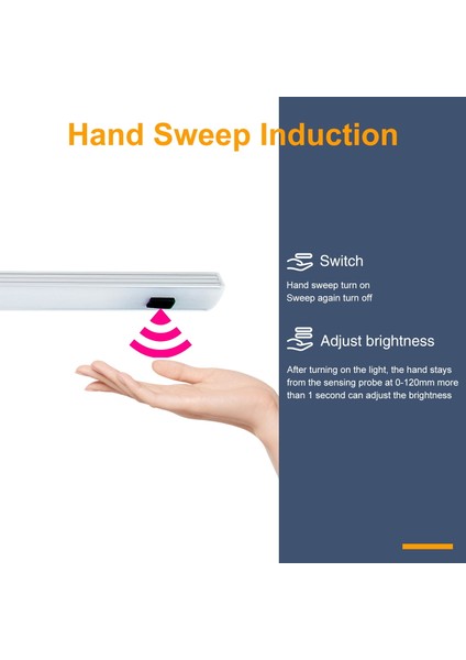 Gui Xulian 5 V USB Masa Lambası El Süpürme Anahtarı Hareket Sensörü Lamba Çalışma Odası Kabine Altında Mutfak Işıkları 30 cm Sıcak Işık (Yurt Dışından) modelleri