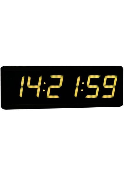 Sanec Saniyeli Dijital LED Duvar ve Masa Saat Derece ve Nem - Sarı (Kasa Ölçüsü: 16X65 Cm)