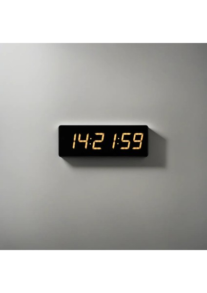 Sanec Saniyeli Dijital LED Duvar ve Masa Saat Derece ve Nem - Sarı (Kasa Ölçüsü: 16X65 Cm)