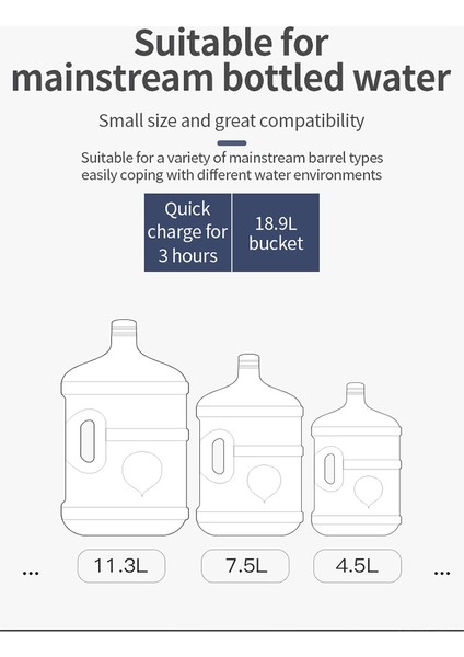 Su Pompası Dağıtıcı Su Şişesi Pompası Mini Namlulu Su Elektrikli Pompa USB Şarj Otomatik Taşınabilir Şişe Anahtarı, B (Yurt Dışından) fiyatları