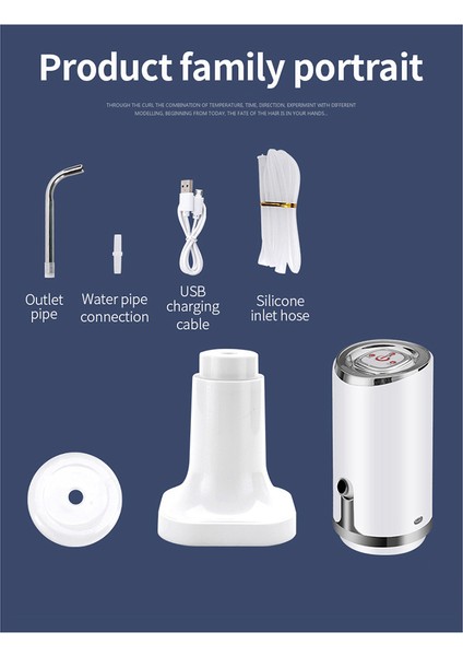 Su Pompası Dağıtıcı Su Şişesi Pompası Mini Namlulu Su Elektrikli Pompa USB Şarj Otomatik Taşınabilir Şişe Anahtarı, B (Yurt Dışından) modelleri