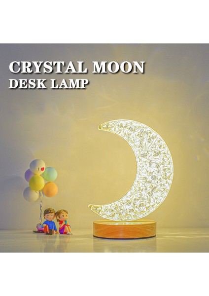 LED Masa Lambası Ay Dekoratif Başucu Gece Lambası Çocuklar Için Tatil Partisi Hediye Ay (Yurt Dışından) indirimleri