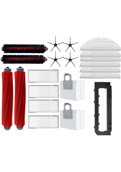 S7 Maxv Ultra S7 Pro Ultra Robot Vakum Aksesuarları Ana Yan Fırça Paspas Hepa Filtre Toz Torbası Haddeleme Fırça (Yurt Dışından)