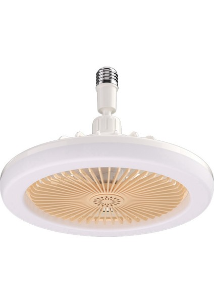 Gui Xulian Uzaktan Kumandalı ve Işıklı Tavan Vantilatörü 30W LED Lamba Fanı Akıllı Sessiz Tavan Vantilatörü E27 Dönüştürücü Tabanı Krem Rengi (Yurt Dışından)