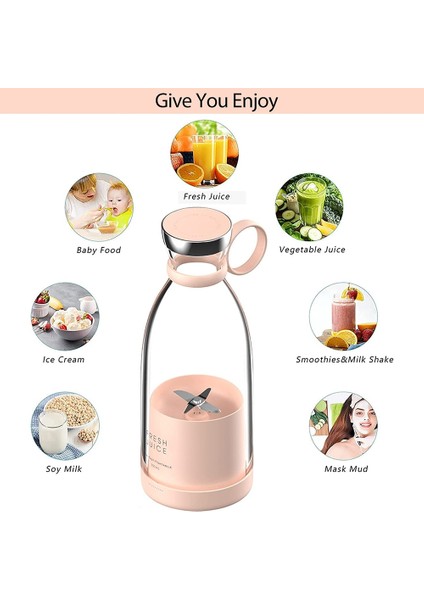 Kişisel Boyutlu Blender, Taşınabilir Blender, Pille Çalışan USB Blender, Dört Bıçaklı, Mini Blender (Yurt Dışından) fırsatları