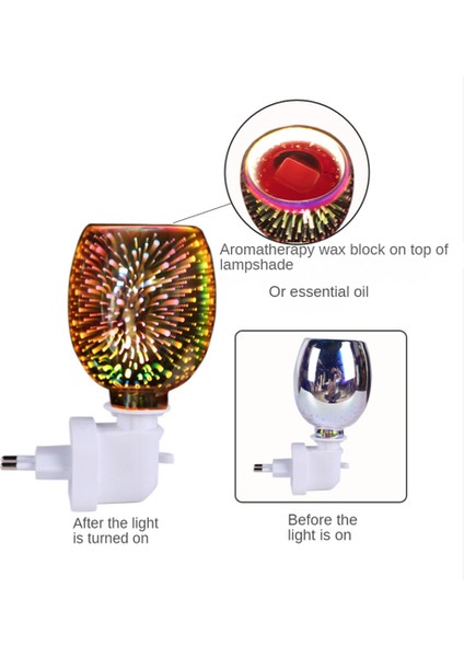 Gui Xulian 3D Renkli Aromaterapi Balmumu Erime Lambası Plug-In Karartma Yatak Odası Tütsü Soba Gece Lambası Noel Partisi Ab Tak (Yurt Dışından)